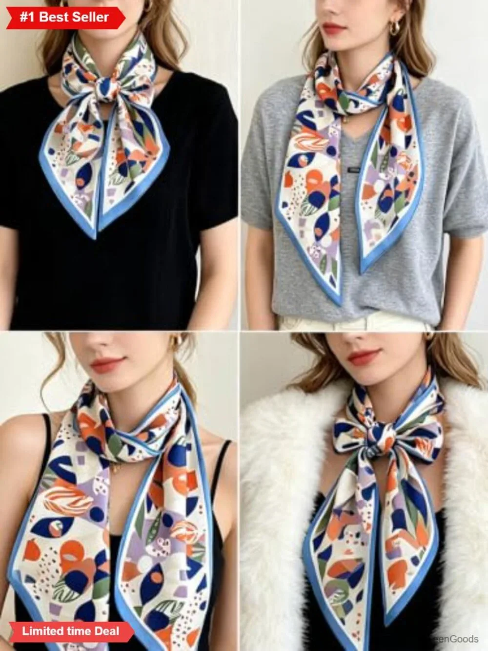 Silk Blend Long Satin Head Scarf Wrap 59
